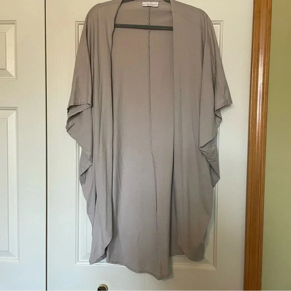 Bryn Walker Open Short Sleeve Waterfall Draped Cardigan - Picture 1 of 6